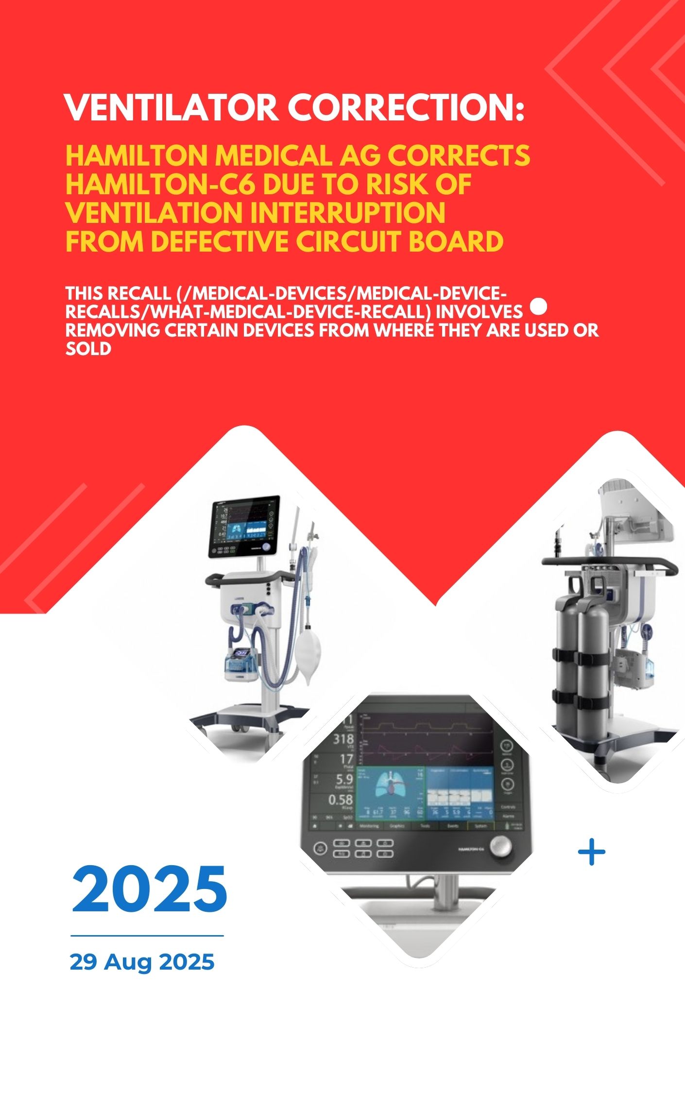 Recall, Ventilator Correction: Hamilton Medical AG Corrects HAMILTON-C6 Due to Risk of Ventilation Interruption from Defective Circuit Board